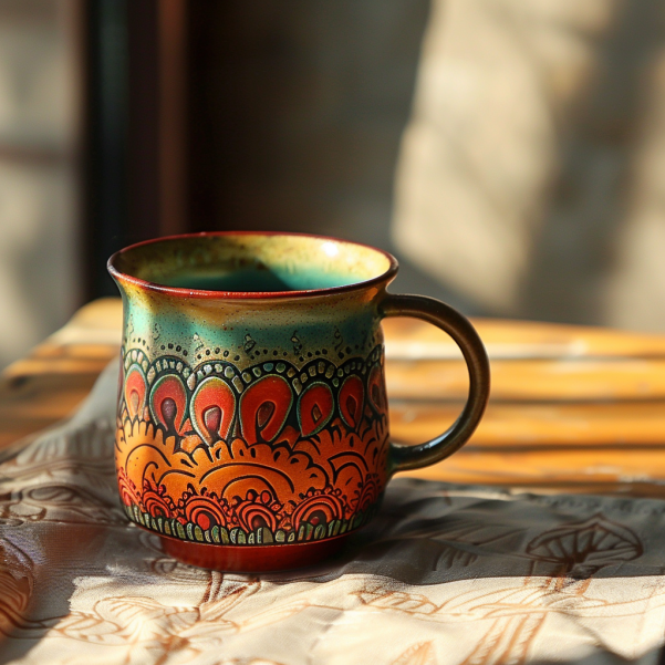 Rangoli printed ceramic mug