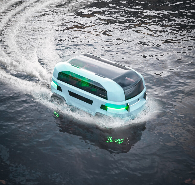 Self-driving amphibious vehicle