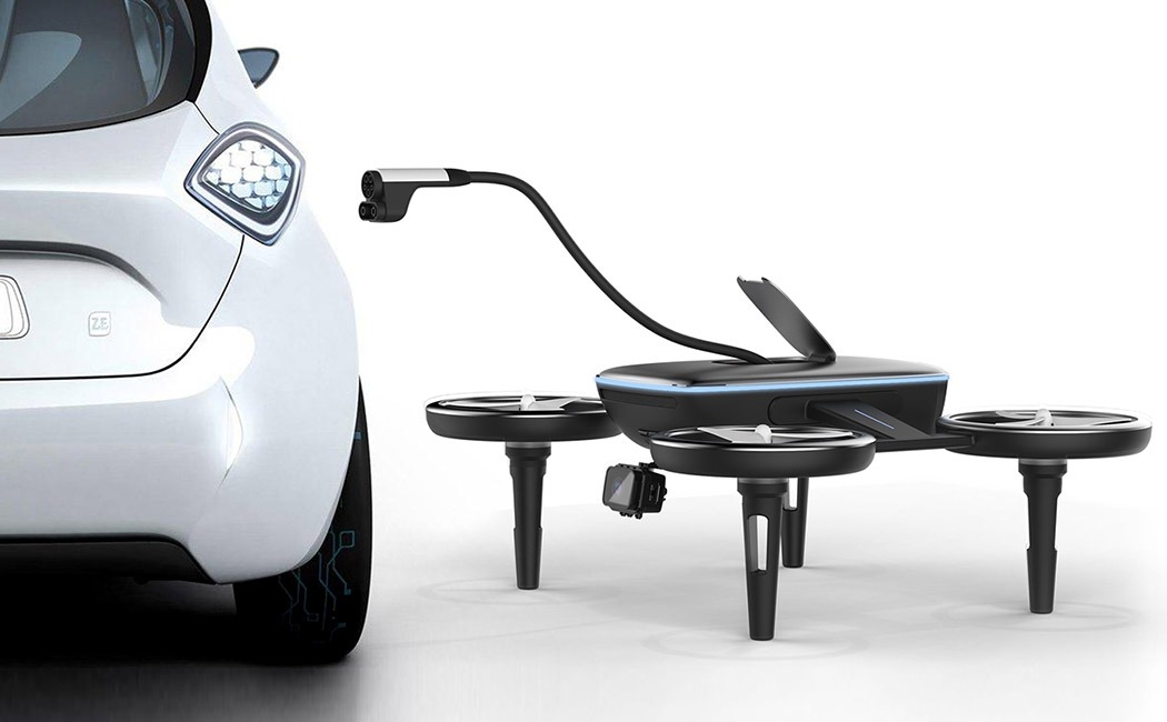 Future Car Charging Drones