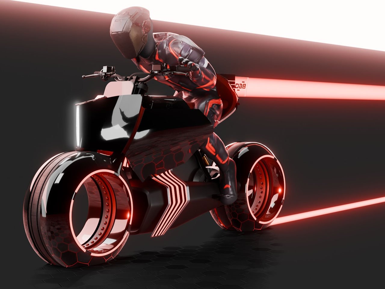 Futuristic Electric Motorcycle